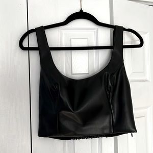 Peter Som Collective Faux Leather Top